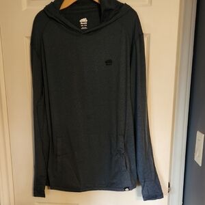 Roots Blue Pullover Hoodie With Snap Closed Pockets. Size XXL